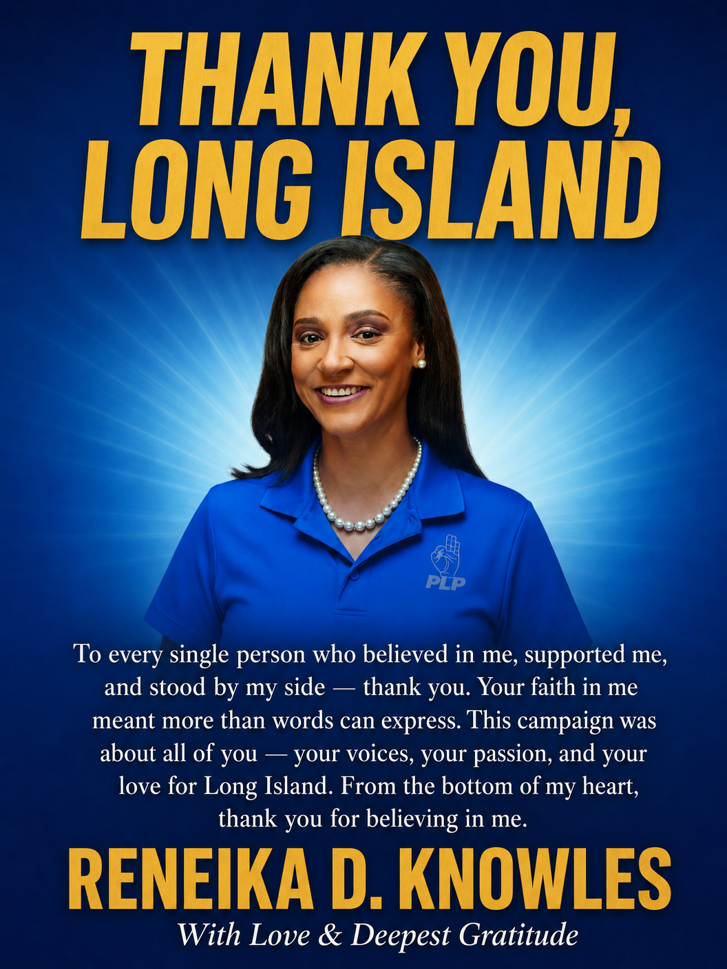 Thank You, Long Island — Reneika D. Knowles